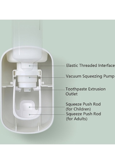Maoyaya Ecoco Duvara Monte Otomatik Diş Macunu Dispenseri Siyah Metal Diğer