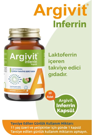 Argivit İnferrin Laktoferrin İçeren Takviye Edici Gıda 30 Kapsül