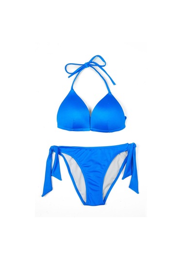 Endeep Beria Kadın Üçgen Yarım Dolgulu Saks Mavi Bikini Takımı