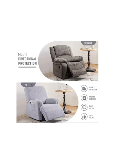 Suofeng Esnek Tabanlı Kaymazsız Koltuk Örtüsü - Hızlı Kurulum, Makine Yıkama Uygun, Ev Mobilyanızı Yenileyin Siyah