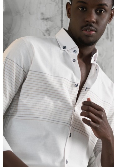 Advante Panolu Yaka Düğmeli Pamuklu Slimfit Yazlık Gömlek Kahve