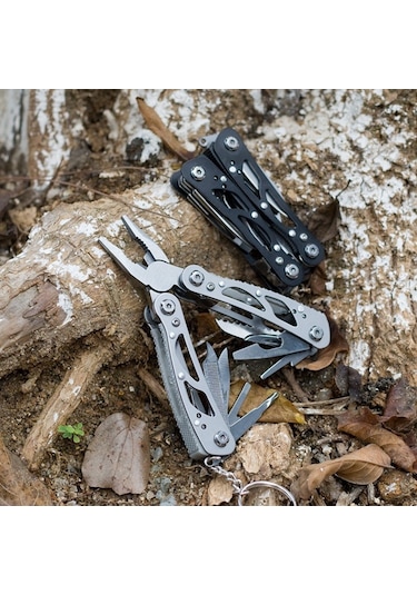 MSO Outdoor Paslanmaz Çelik Multifonksiyonel Çakı - Pense - Tornavida Gümüş