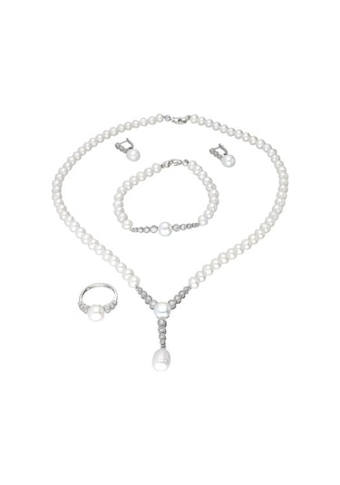 Chavin Inci Gümüş Kolye Küpe Bileklik Yüzük Takım Set Ds33