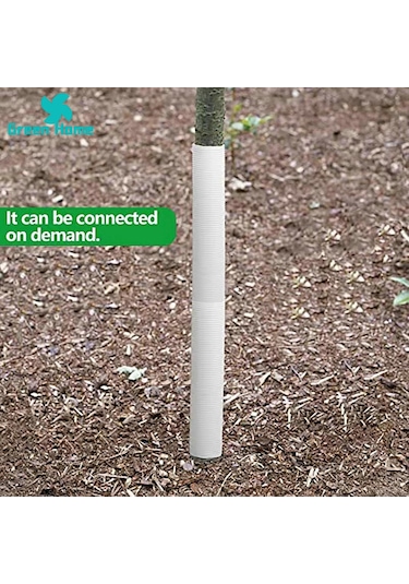 Lebihmurah 3943 Yeşil Ev Ağaç Kabuğu Koruyucuları Kullanımı Kolay Oluklu Ağaç Gövdesi Tüp Korumaları