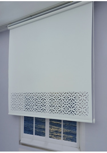 Lazer Kesim Kalın İthal Mat Stor Perde - 30 Cm Lazer Yüksekliği 001