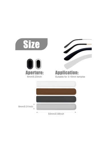 Silikon Gözlük Kulak Yastığı 2 Çift , Azonee Kaymaz Gözlük Tutacakları, Gözlükler İçin Rahat Şakak Uçları, Gözlükler İçin Kaymaz Kulak Pedleri