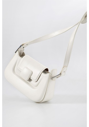 Ççs 17559 Kadın Omuz Askılı El Çantası-beyaz Beyaz