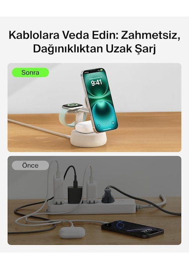 Belkin Ultracharge Pro Magsafe Uyumlu 3 Ü 1 Arada Qi2 25w Kablosu 64752460