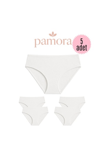 Kadın Külot Slip Külot Pamuklu Likralı-pmr83 Beyaz