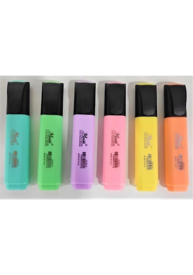 Masis Pastel Renk Fosforlu İşaretleme Kalemi 6'lı Set Çok Renkli