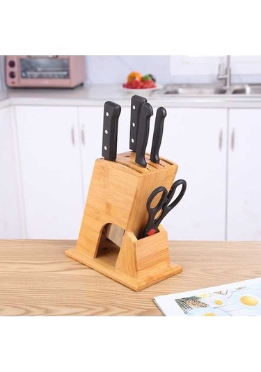 Dancemonkey Mutfak Çok Fonksiyonlu Bıçak Saklama Küçük Tasarım Rafı Ahşap