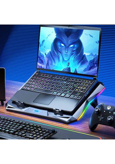 10 Fanlı Rgb Işıklı Gaming Bilgisayar Labtop Soğutucu 7 Kademeli