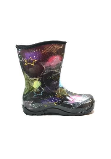 Onlo Ayakkabı Y.001 Siyah Su Geçirmez Kız Çocuk Yağmur Çizme Siyah