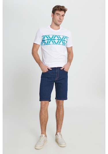 Ac&Co / Altınyıldız Classics Erkek K.Lacı Slim Fit Dar Kesim Pamuklu Esnek Denim Şort