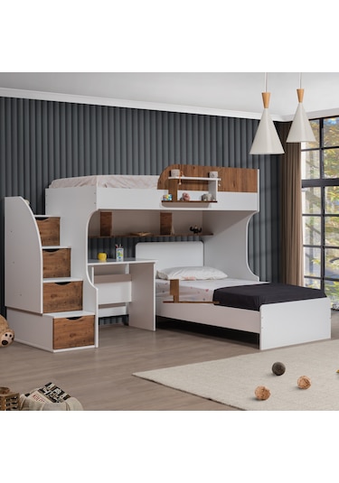 Setay Ranza Aura Ranza Karyola Masa Takımı - Beyaz Ceviz