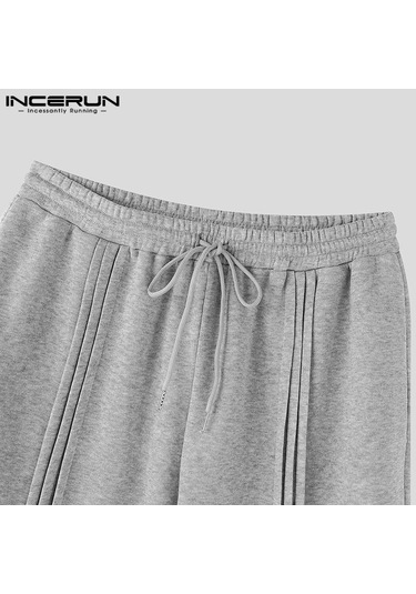 Incerun Erkek Bağcıklı Elastik Bel Kırışık Uzun Eşofman Altı Rahat Bol Spor Pantolon Siyah Incerun Erkek Bağcıklı Elastik Bel Kırışık Uzun Eşofman Altı Rahat Bol Spor Pantolon Siyah