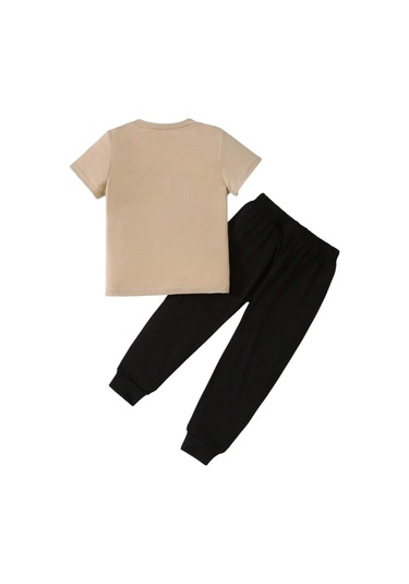 Çocuk Paris Baskılı Eşofman Takımı Bej