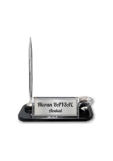 Sentez Lüks Ofis Masa İsimliği Saatli Tükenmez Kalemli