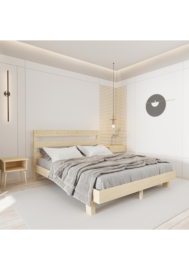 Natura New Model Doğal Çam Ahşap Karyola-21 120 x 200