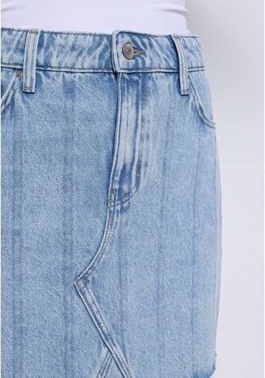 Colins Regular Fit Çizgili Fermuarlı Kadın Mavi Etek Cl1074983 Q1.v1 Dn44348 Denim Colins Regular Fit Çizgili Fermuarlı Kadın Mavi Etek Cl1074983 Q1.v1 Dn44348 Denim