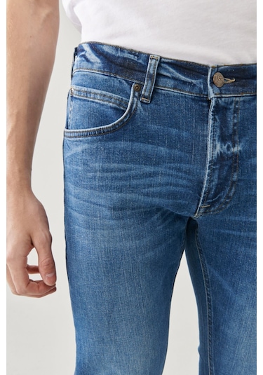 Lee Slim Fit Dar Paça Mavi Erkek Kot Pantolon L719nlqn 001