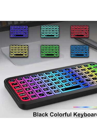 Just Cheap Store Mini Klavye Smarttv Işıklı Bluetooth Kablosuz Televizyon Ps3 Dizüstü Tabletler Ve Telefonlar İçin