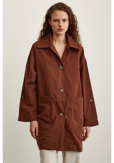 Never More Torba Cepli Trençkot Kahve