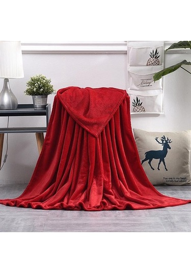 Kırmızı Ev Düz Renk Flanel Ağırlıklı Battaniye Süper Sıcak Yumuşak Katı Atma Battaniyeler Kanepe Yatak Ç. K. Battaniye 55764968 Kırmızı