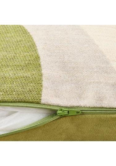 Evidea Soft Zarmine Kırlent - Ekru / Yeşil - 40x40 Cm Ekru / Yeşil