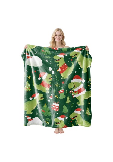 Noel Fral Küçük Battaniye Festival Atmosferi Pratik Kullanım-mt-flr-215 150 200 Yeşil