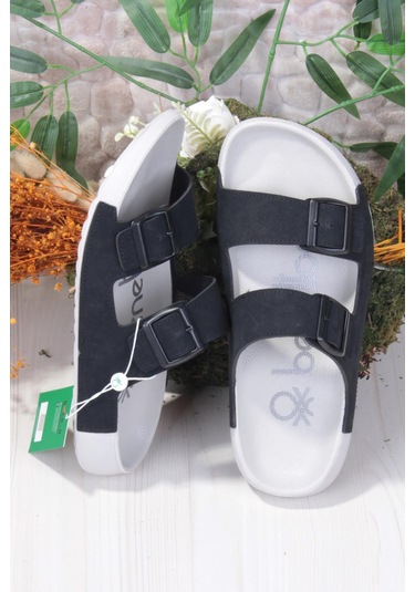 Benetton 1416 Comfort Taban Deniz Plaj Havuz Erkek Terlik Siyah