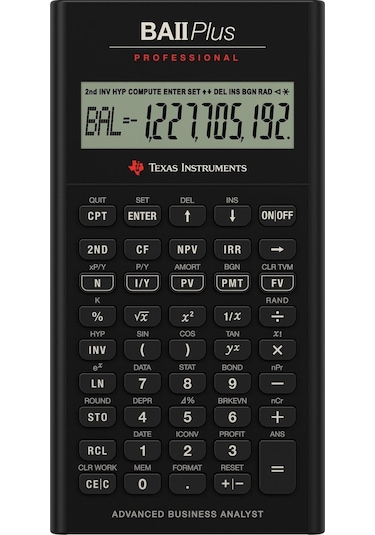 Texas Instruments BA II Plus Professional Finansal 10 Hane Hesap Makinesi