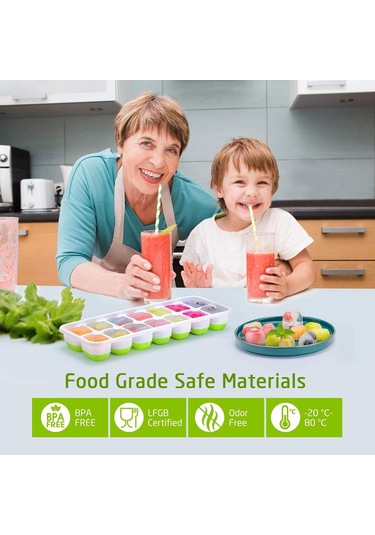 Neevoyu 4'lü Silikon Buzluk Seti, Kapaklı, Hızlı Buz Hazırlama, Pratik Kullanım, Pp+tpe Malzeme, Yaz İçecekleri İçin Çok Renkli