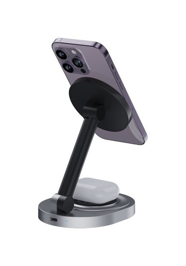 Wisdomselect Manyetik Kablosuz Şarj Cihazı 3'ü 1 Arada Ayarlanabilir Kırmızı - Siyah Yok Direksiyon 2qampw