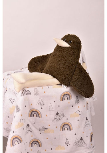 Sevimli Peluş Çocuk Uyku Arkadaşım - 50 Cm Çocuk Bebek Oyun Uyku Arkadaşı Duffy Ördek Yastık Yeşil