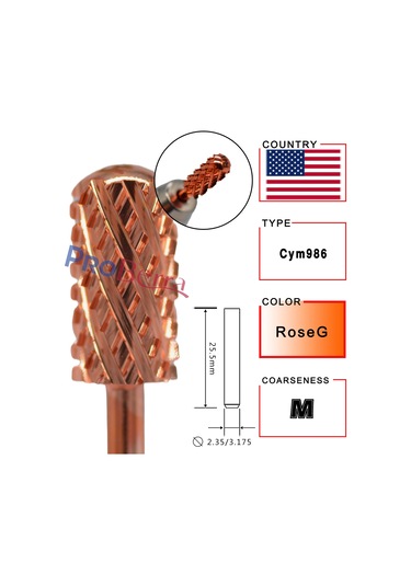 Rolinstar 6.6 Büyük Varil Yuvarlak Pürüzsüz Üst Altın Freze Kesici Tırnak Törpüsü Aracı Matkap Ucu Aksesuarları Derin Mavi Bej Kahve