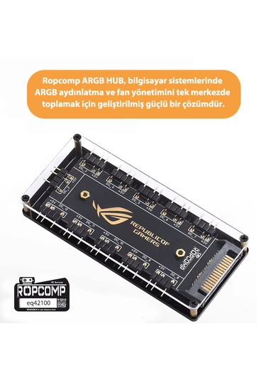 Ropcomp Argb Hub 11 Port 5v 3-pin Argb Ve Fan Hub