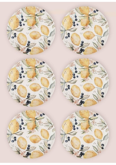 The Mia Limoncello Servis Tabağı 6lı Set 26 Cm Lmn013 Renkli