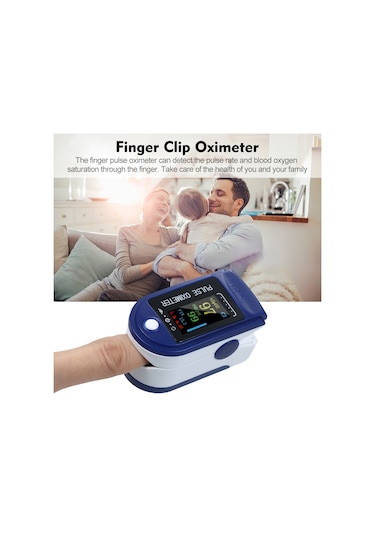 Vkemall Pulse Oksimetre Dijital Parmak Ucu Nabız Oksimetresi Tft Ekran Kan Oksijen Sensörü Doygunluk Min Koyu Mavi