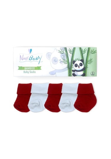 Novibaby 5'li Bambu Yenidoğan Bebek Çorabı I Flag I 0-6 ay "Karışık Renkli"