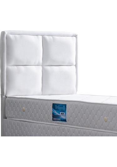 Setaymobilya Baza, Grand Tek Kişilik Beyaz Baza + Başlık+ Orthosoft Yatak