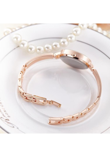 Samdoo Bayanlar İçin Zayıf Bileklik Kordonlu Simli Kol Saati - Zirve Tarz Ve Zarif Tasarım - Gümüş Rengi Silver