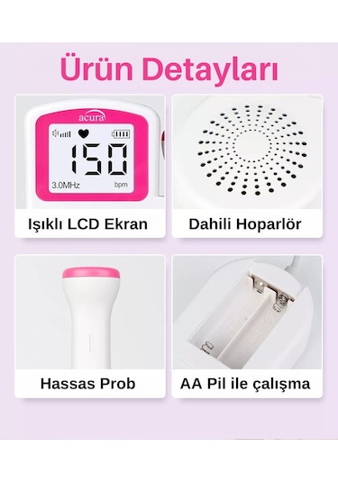 Acura AC-4040 Fetal Doppler Nabız Dinleme Cihazı