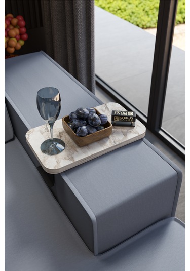 İkili Yan Sehpa Ayarlanabilir Tepsi Dikdörtgen Efes