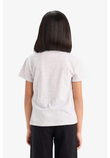 DeFacto Kız Çocuk Bisiklet Yaka Baskılı Kısa Kollu Tişört E5895A825SMGR400 Gri DeFacto Kız Çocuk Bisiklet Yaka Baskılı Kısa Kollu Tişört E5895A825SMGR400 Gri