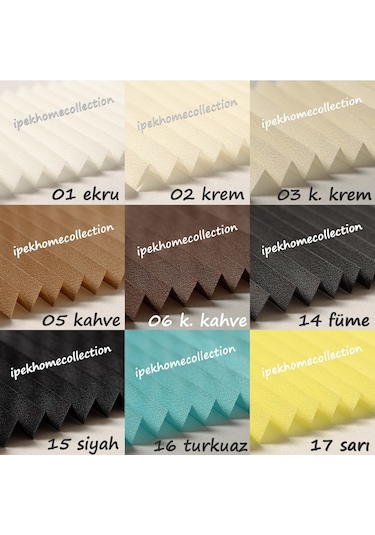 Cam Balkon Plise Perde İthal Vip Serisi, 9 Renk, Alüminyum Kasa (442549120)