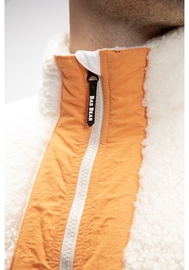 Bomb Marshmallow Yarım Fermuarlı Erkek Polar Beyaz