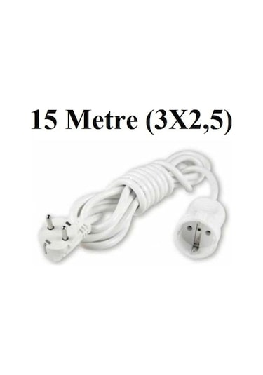 Topraklı Uzatma Seyyar Kablosu 15 Metre Tekli Priz 3x2,5 Mm Seyya