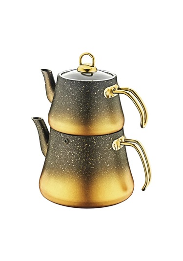 8200 M Boy Bio Granit Çaydanlık Indüksiyonlu Altın - Siyah