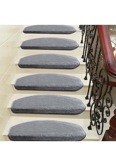 Gri Kendinden Yapışkanlı Merdiven Basamak Paspası / Halısı